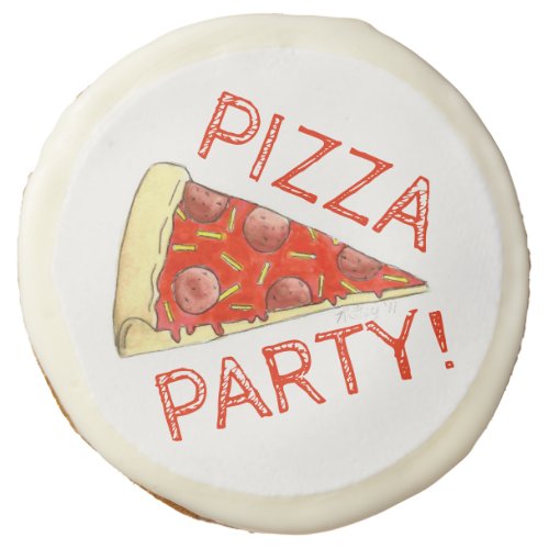 Pizza Party Cheese Pepperoni Pie Slice Pizzeria Sugar Cookie