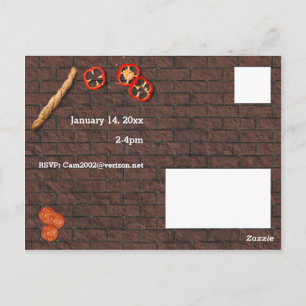 Pizza Party Customizable Invitation Postcard
