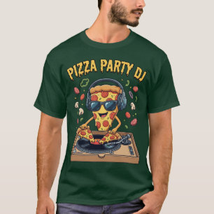 Pizza Party DJ Funny Slice Cartoon T-Shirt