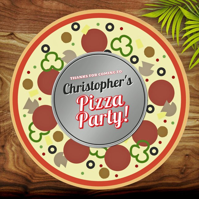 Pizza Party Favor Thank You Stickers (Creator Uploaded)