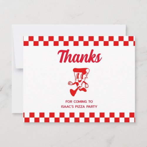 Pizza Party Flat Thank You Card