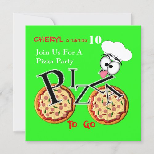 Pizza Party Fun Modern Invitation
