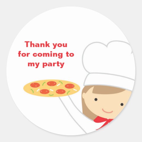 Pizza Party Girl Stickers