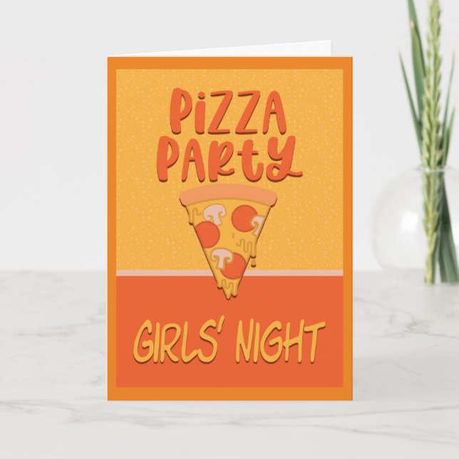 Pizza Party Girls Night Invitation (Front)