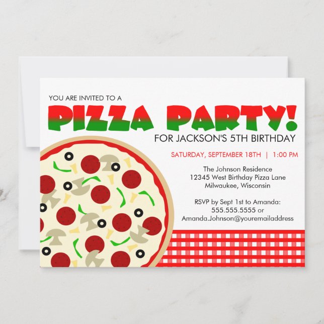 Pizza Party Invitation (Front)