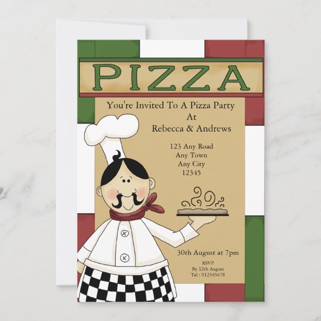 Pizza Party Invitation (Front)