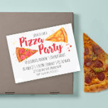 Pizza Party Invitation<br><div class="desc">Modern watercolor Pizza Party Invitation. Great for birthday party or kids pizza party.</div>
