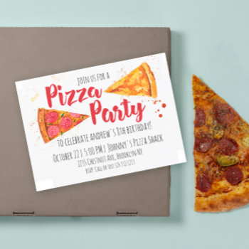 Pizza Party Invitation by Charmworthy at Zazzle