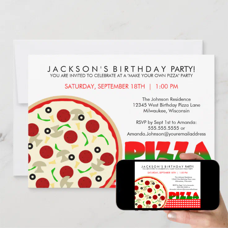 Pizza Party Invitation | Zazzle