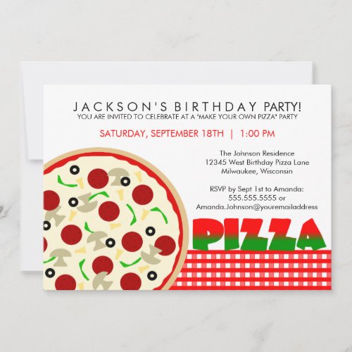 Pizza Party Invitation
