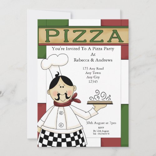 Pizza Party Custom Invitations