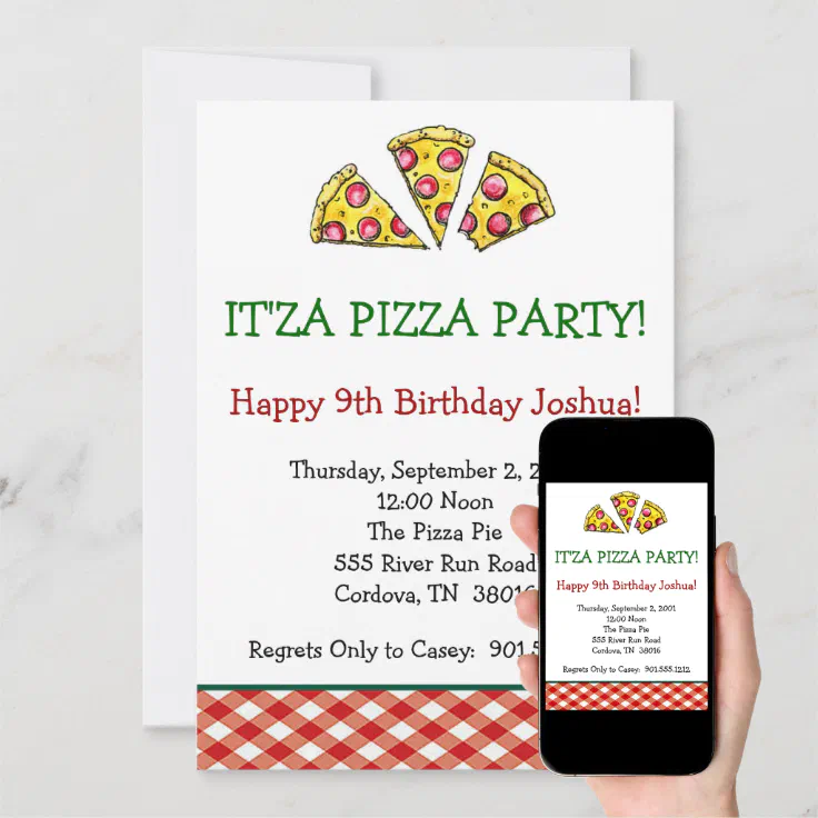 Pizza Party Invitation | Zazzle