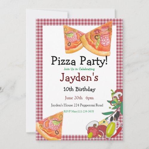 Pizza Party Invitation Editable Pizza Invite 5x7 Invitation