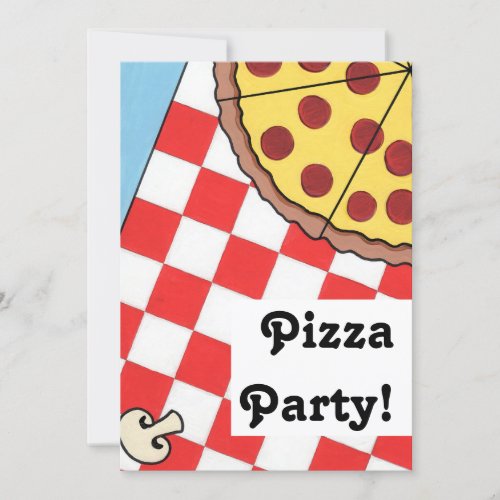 Pizza Party Invitation invite Food art