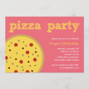 Pizza Party Invitation (Pink)