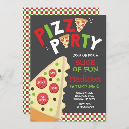 Pizza Party Invitation Pizza Birthday Party