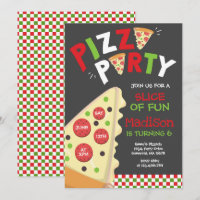 Pizza Party Invitation Pizza Birthday Party