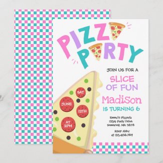 Pizza Party Invitation Pizza Birthday Party
