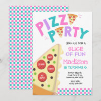 Pizza Party Invitation Pizza Birthday Party