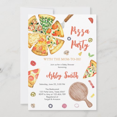 Pizza Party Invitation Pizza Birthday Party