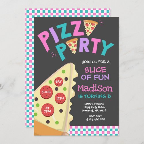 Pizza Party Invitation Pizza Birthday Party