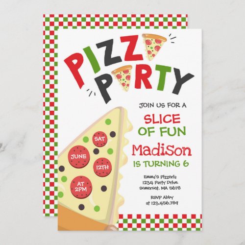 Pizza Party Invitation Pizza Birthday Party