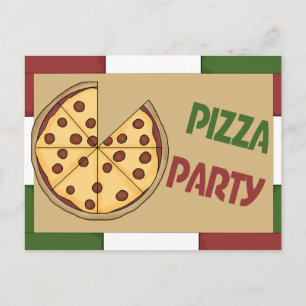 Pizza Party Invitation Postcard
