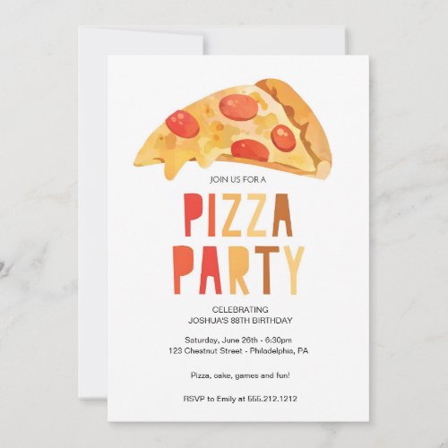 Pizza Party Invitation Template, Retirement Pizza 
