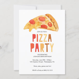 Pizza Party Invitation Template, Retirement Pizza