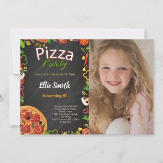 Pizza Party Invitation with photo