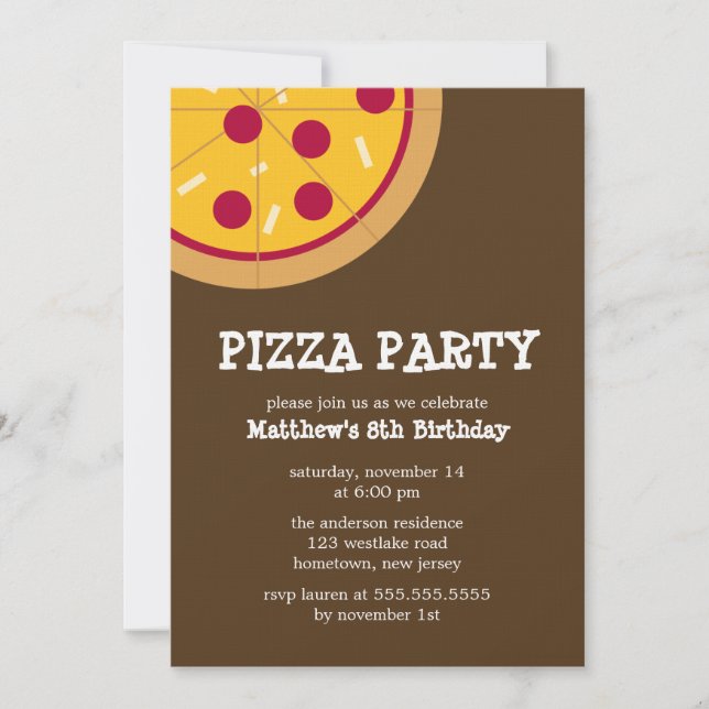 Pizza Party Invitations (Front)