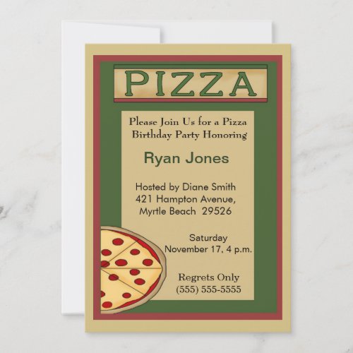 Pizza Party Invitations