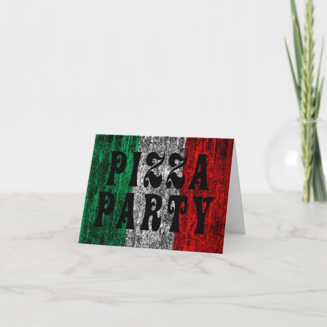 Pizza party (Italian flag) Invitation (Front)
