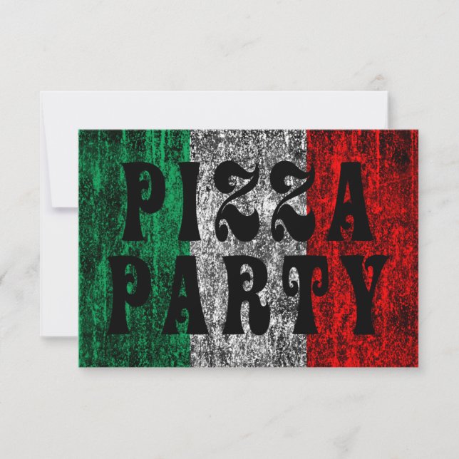 pizza party (italian flag) invitation (Front)
