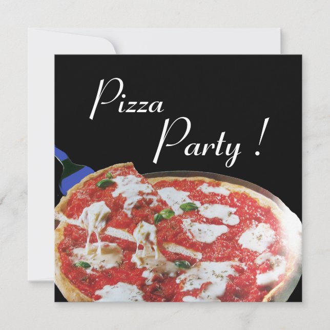 PIZZA PARTY, ITALIAN KITCHEN dinner, brunch Invitation (Front)