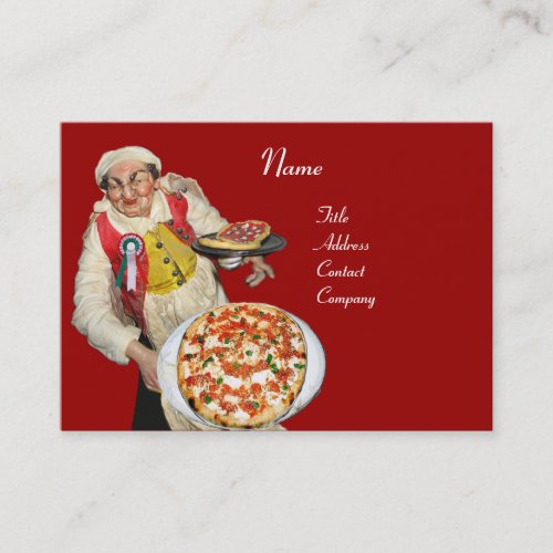 PIZZA PARTY ITALIAN KITCHEN PIZZERIA green red Business Card