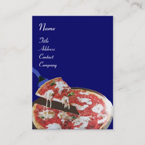 PIZZA PARTY ITALIAN KITCHEN RESTAURANT blue red Business Card