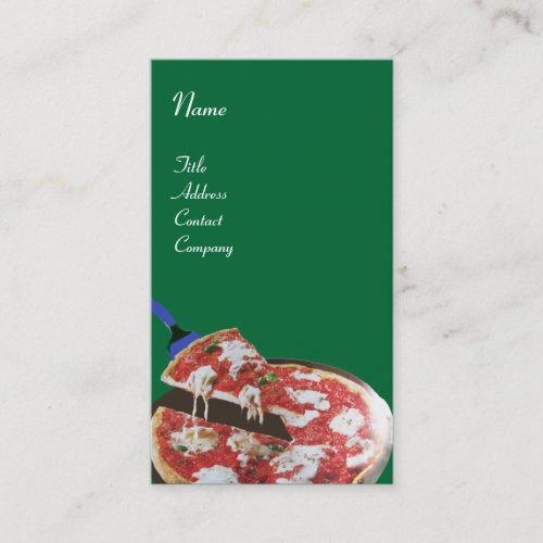PIZZA PARTY ITALIAN KITCHEN RESTAURANT green red Business Card