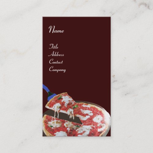 PIZZA PARTY ITALIAN KITCHEN RESTAURANT red brown Business Card