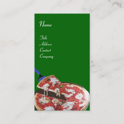 PIZZA PARTY ITALIAN KITCHEN RESTAURANT red green Business Card