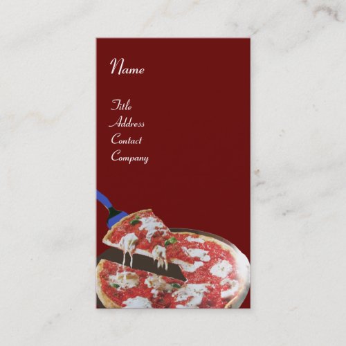PIZZA PARTY ITALIAN KITCHEN RESTAURANT red white Business Card
