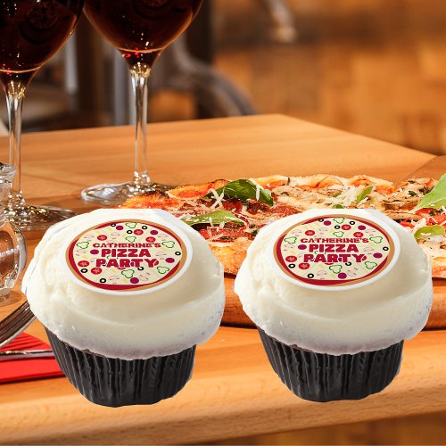 Pizza Party Kids Birthday Edible Frosting Rounds