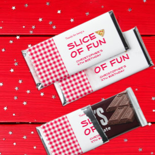 Pizza Party Kids Birthday Hershey Bar Favors