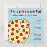 Pizza Party Kids Birthday Invitation at Zazzle