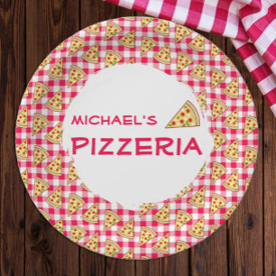 Pizza Party Kids Birthday Paper Plates