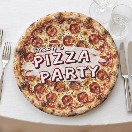 Pizza Party Kids Birthday Paper Plates