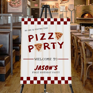 Pizza Party Kids Birthday Striped Foam Board