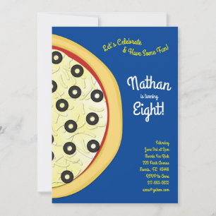 Pizza Party Olive Pizza  Invitation