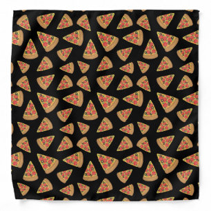 Pizza Party on Black Bandana