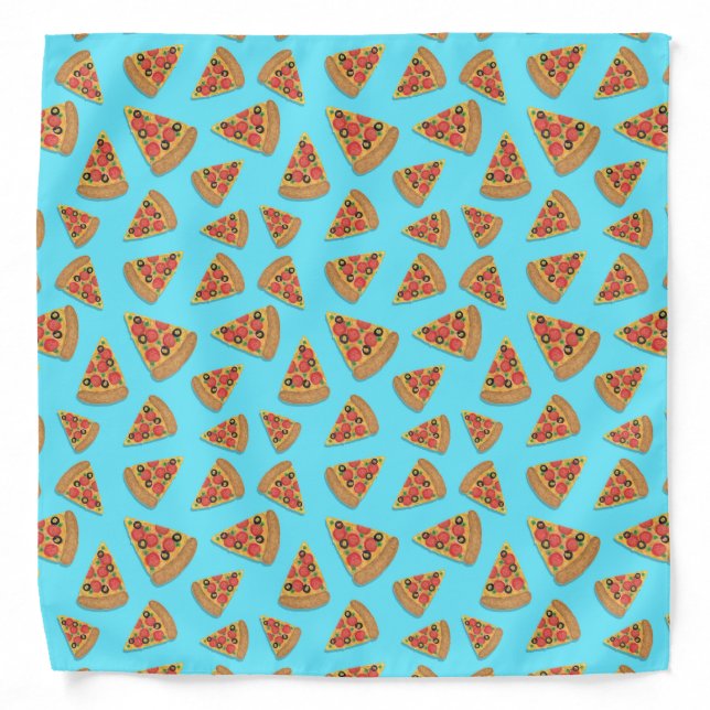 Pizza Party on Blue Bandana (Front)